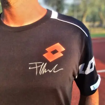 T-shirt nera allenamento Flavio Cobolli